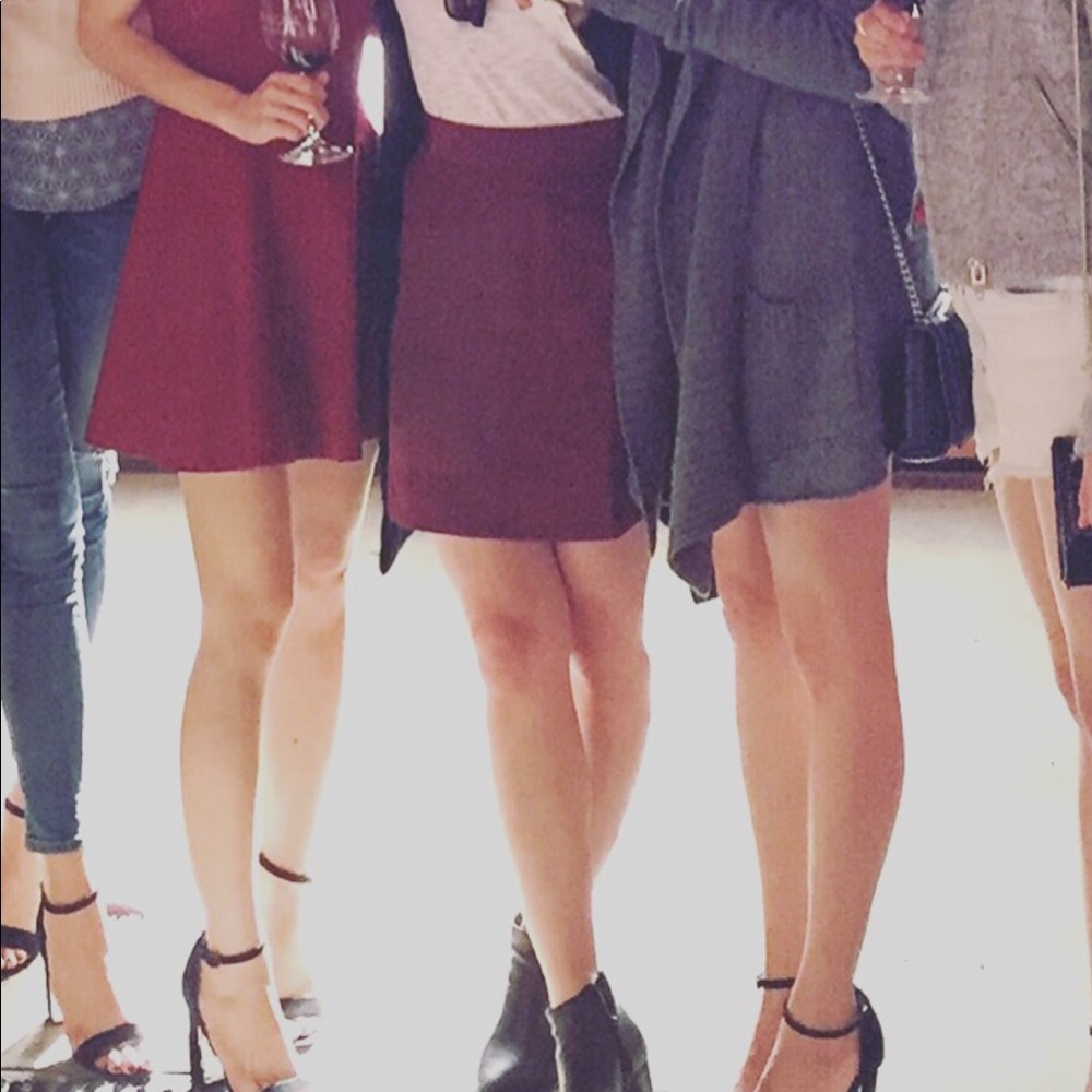 Madewell Silk Mini Skirt - Dark Red XS